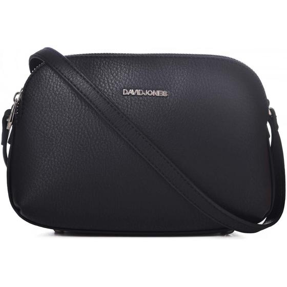DAVIDJONES 3 Zip Porckets Compartment Crossbody Bag,Faux Leather Shoulder handbag for Women,Small Functional Travel Purse