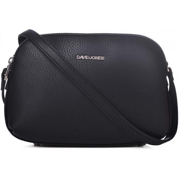 DAVIDJONES 3 Zip Porckets Compartment Crossbody Bag,Faux Leather Shoulder handbag for Women,Small Functional Travel Purse