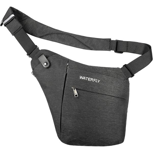 WATERFLY Sling Crossbody Chest Bag: Slim Anti-Theft Cross Body Bag Over Shoulder Backpack Stealth Side Pack Man Woman