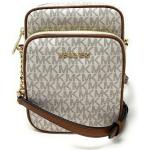 Michael Kors Jet Set Travel Signature PVC Medium Logo Chain Crossbody Flight Bag
