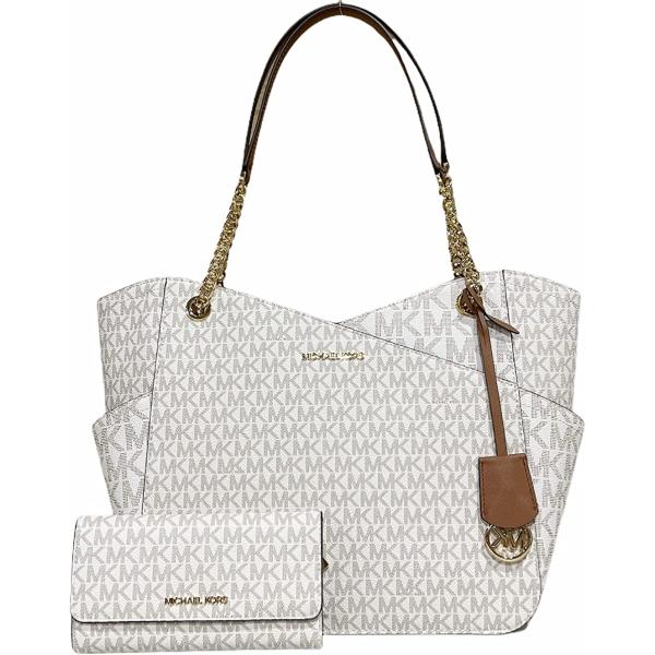 Michael Kors MICHAEL Michael Kors Jet Set Travel Large Chain Shoulder Tote bundled Jet Set Travel Trifold Wallet
