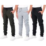Real Essentials 3 Pack: Boys Youth Active Athletic Soft Fleece Jogger Sweatpants