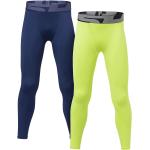 TSLA 1 or 2 Pack Boys Youth UPF 50+ Compression Pants Baselayer, Cool Dry Running Tights, 4-Way Stretch Workout Leggings