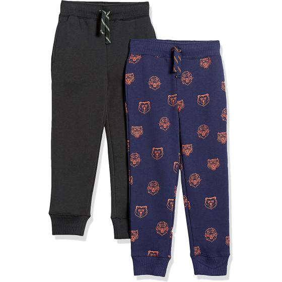 Amazon Essentials Boys and Toddlers' Fleece Jogger Sweatpants (Previously Spotted Zebra), Pack of 2