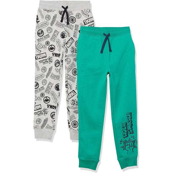 Amazon Essentials Disney | Marvel | Star Wars Boys and Toddlers' Fleece Jogger Sweatpants, Pack of 2