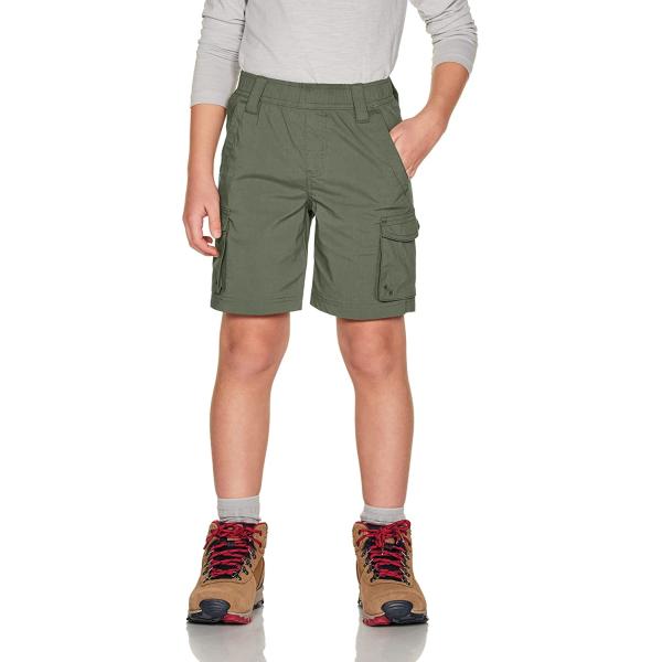 CQR Kids Youth Pull on Cargo Shorts, Outdoor Camping Hiking Shorts, Lightweight Elastic Waist Athletic Short with Pockets