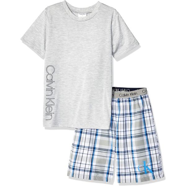 Calvin Klein Boys' 2 Piece Sleepwear Top and Bottom Pajama Set Pj