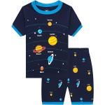 Popshion Boys Pajamas 100% Cotton Toddler Clothes Summer Pjs for Boy Planet Dinosaur Sleepwear Kids Short Sets 2-10 Years