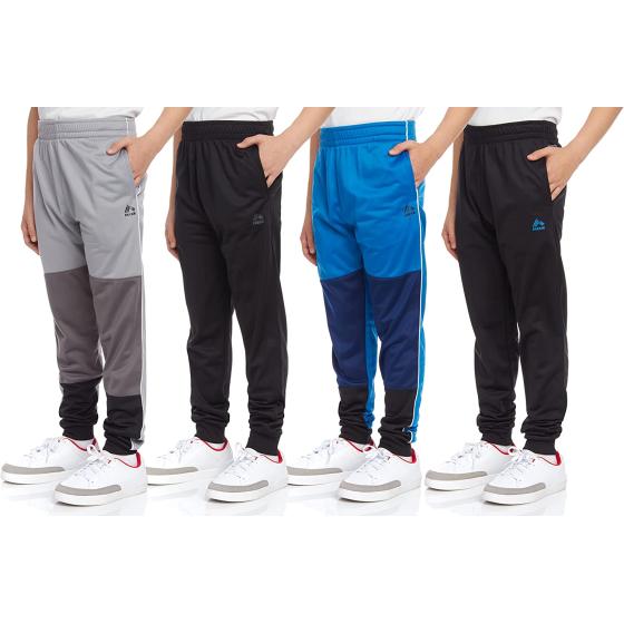 RBX Boys’ Sweatpants – 4 Pack Active Tricot Warm-Up Jogger Track Pants (Size: 4-20)