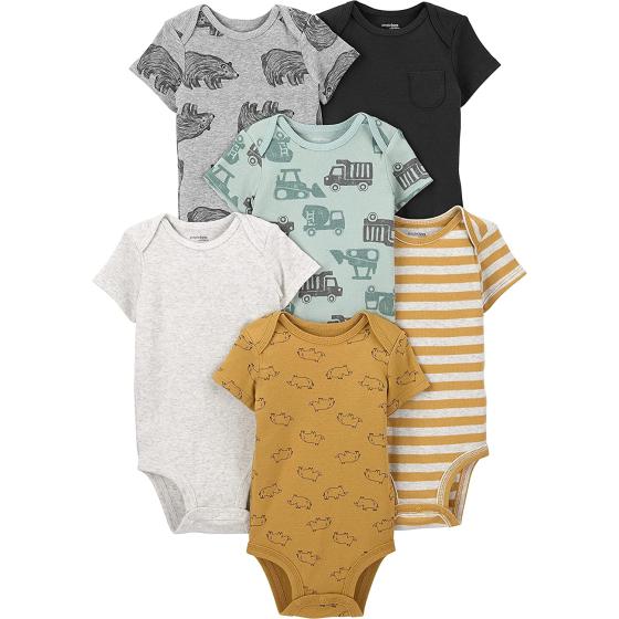 Simple Joys by Carter's Unisex Babies' Short-Sleeve Bodysuit, Pack of 6