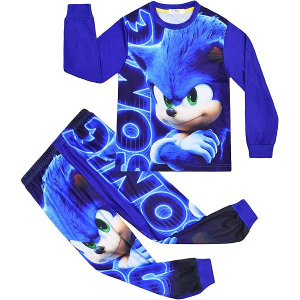 Boys Pajamas Sonic 2 Pieces Pjs Set Kids Nightgown Cartoon Game Sleepwear Child Loungewear Blue Comfortable Pyjamas Set