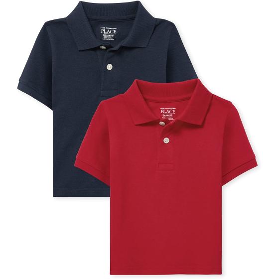 The Children's Place Baby Boys' and Toddler Short Sleeve Pique Polo 2-Pack