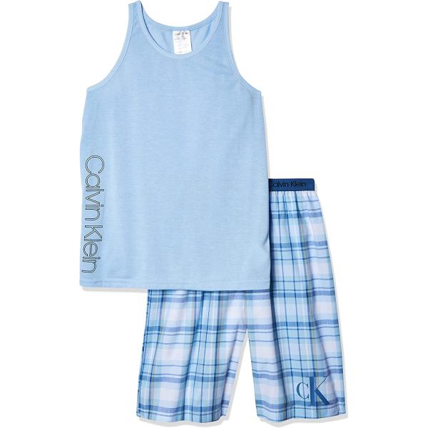 Calvin Klein boys Calvin Klein Boys' 2 Piece Sleepwear Top and Bottom Pajama Set Pj