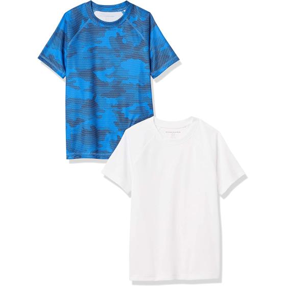 Amazon Essentials Boys and Toddlers' UPF 50+ Short-Sleeve Swim Shirt