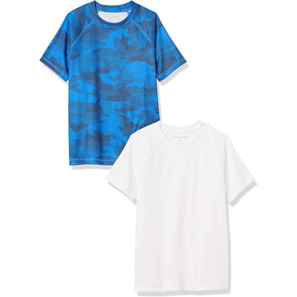 Amazon Essentials Boys and Toddlers' UPF 50+ Short-Sleeve Swim Shirt