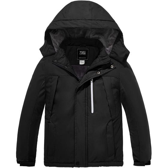ZSHOW Boys' Waterproof Ski Jacket Windbproof Hooded Mountain Sportswear Outdoor Raincoat