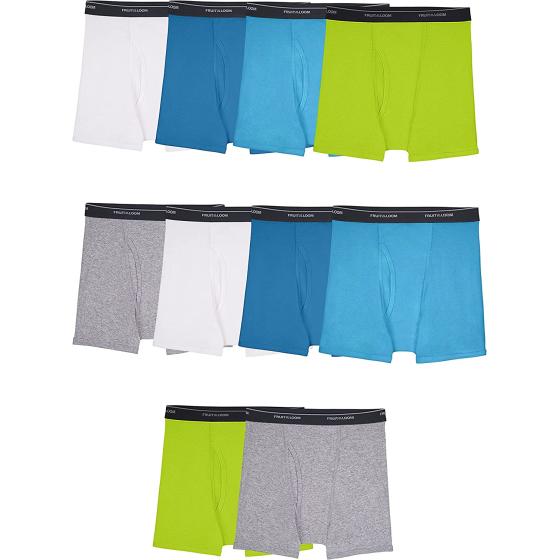 Fruit of the Loom Boys' Tag Free Cotton Boxer Briefs
