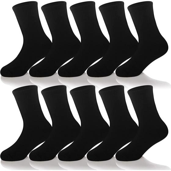 AMENLAN Kids Classics Crew Socks 10 Pairs Child Boy Girls Athletic Cotton Basic School Uniform Breathable Casual Sports Socks