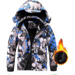 AFILOK Boy's Ski Jacket Waterproof Breathable Kids Fleece Lined Windproof Hooded Snowboard Coats