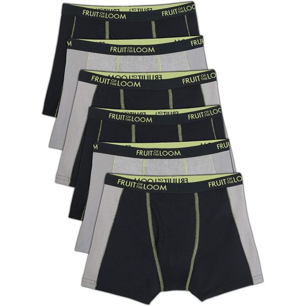 Fruit of the Loom Boys' Micro Mesh with Side Flex Zones Boxer Briefs 6 Pack