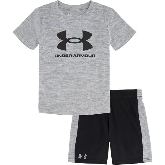 Under Armour boys Short Sleeve Tee and Short Set, Lightweight and Breathable