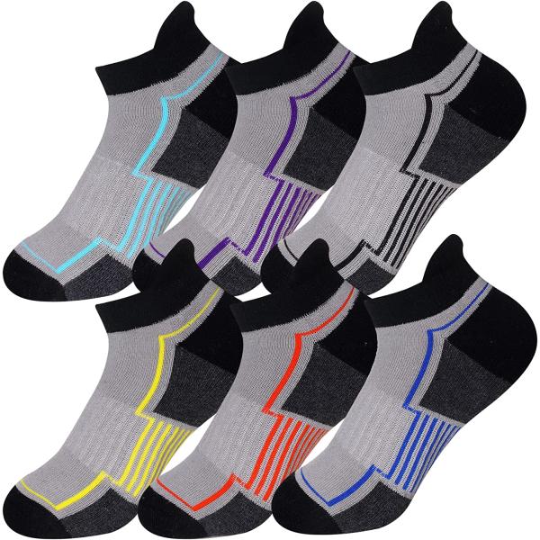 DoSmart Boys Socks 6 Pairs Sport Ankle Athletic Sock Kids Cotton Half Cushioned Low Cut Socks For Little Big Kids