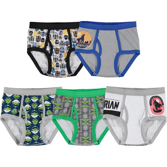 STAR WARS boys Baby Yoda Mandalorian Boys' Brief and Boxer Brief Multipacks, Sizes 2/3t, 4t, 4, 6, and 8