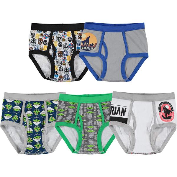STAR WARS boys Baby Yoda Mandalorian Boys' Brief and Boxer Brief Multipacks, Sizes 2/3t, 4t, 4, 6, and 8