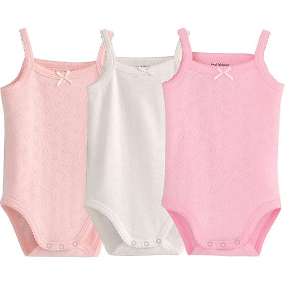 Baby Girls Spaghetti Strap Bodysuit Sleeveless Baby Tank Top Cotton Baby One-Pieces Pack of Summer Baby Clothes Outfit