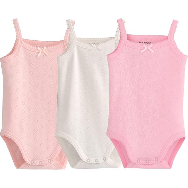 Baby Girls Spaghetti Strap Bodysuit Sleeveless Baby Tank Top Cotton Baby One-Pieces Pack of Summer Baby Clothes Outfit
