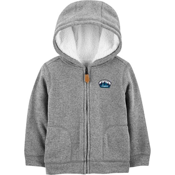 Simple Joys by Carter's Unisex Babies' Hooded Sweater Jacket with Sherpa Lining