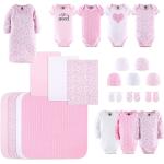 The Peanutshell Newborn Layette Gift Set for Baby Girls - 23 Piece Newborn Girl Clothes & Accessories Set - Fits Newborn to 3 Months - Floral