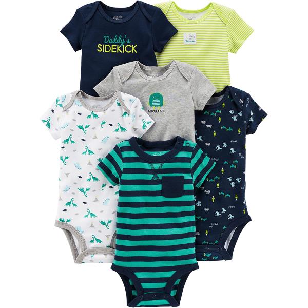 Simple Joys by Carter's Baby Boys' Short-Sleeve Bodysuit, Pack of 6