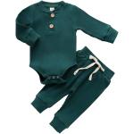Newborn Baby Boy Girl Clothes Ribbed Knitted Cotton Long Sleeve Romper Long Pants Solid Color Fall Winter Outfits