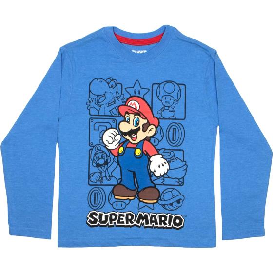 Nintendo Boys Super Mario Bros, Mario Kart Long Sleeve Graphic Tee Shirt Top