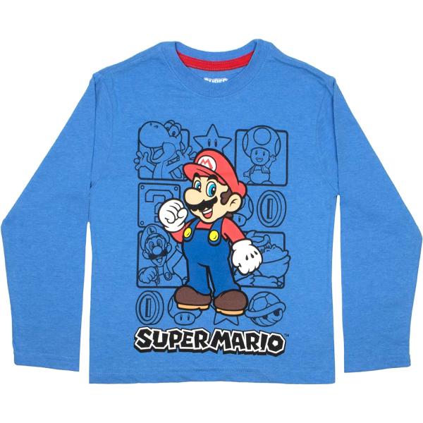 Nintendo Boys Super Mario Bros, Mario Kart Long Sleeve Graphic Tee Shirt Top