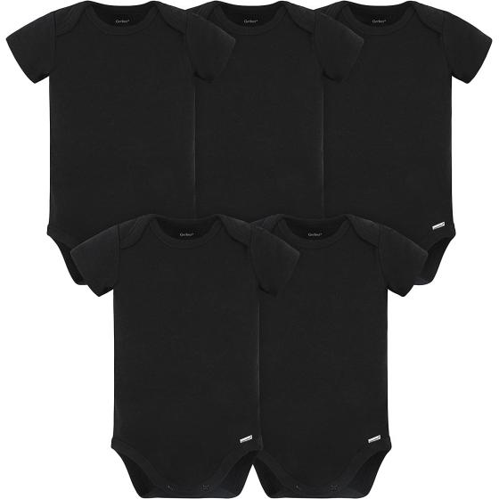 Gerber Unisex-Baby 5 Pack Onesies Multi-packs Bundle Interlock 180 Gsm