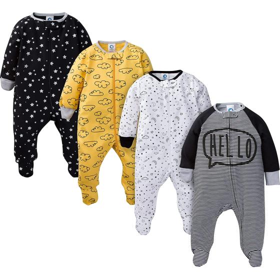 Gerber baby-boys 4 Pack Sleep 'N Play Footie