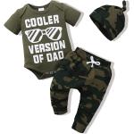 NZRVAWS Baby Boy Clothes Newborn Boy Outfit Infant Letter Print Romper Long Pants Set Hat 3PC Toddler Clothe