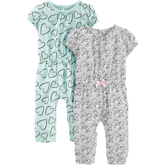 Simple Joys by Carter's Baby Girls' Fashion Jumpsuits, Pack of 2