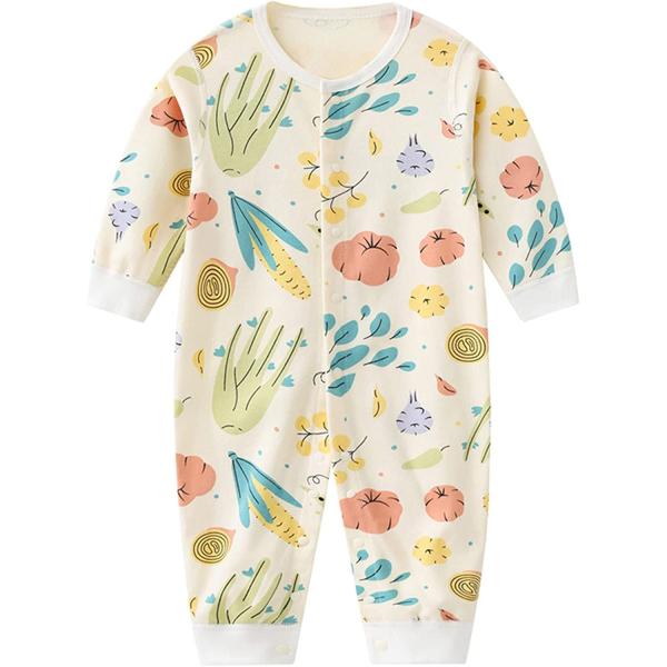 Newborn Baby Boy Girl Organic Cotton Bodysuit Long Sleeve Jumpsuit 3-Pack Outfits Clothes,0-24Months