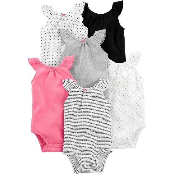Simple Joys by Carter's Baby Girls' Sleeveless Bodysuit, Pack of 6