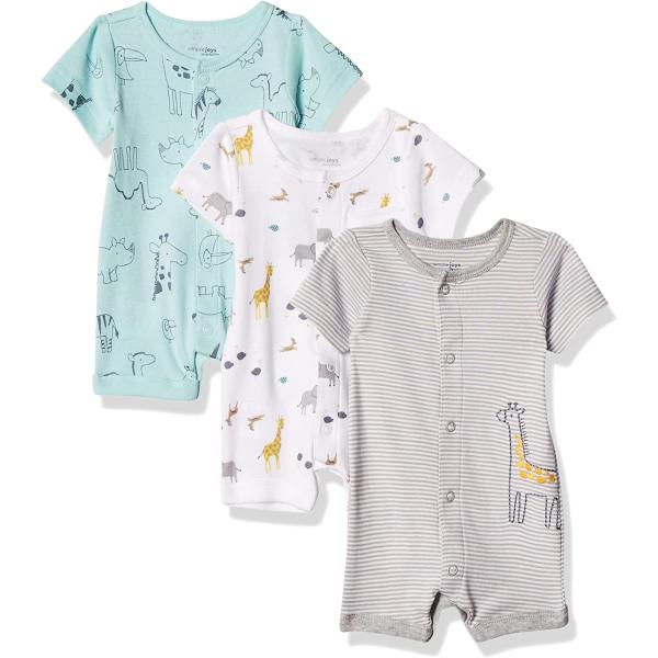 Simple Joys by Carter's Unisex Babies' Snap-Up Rompers, Pack of 3