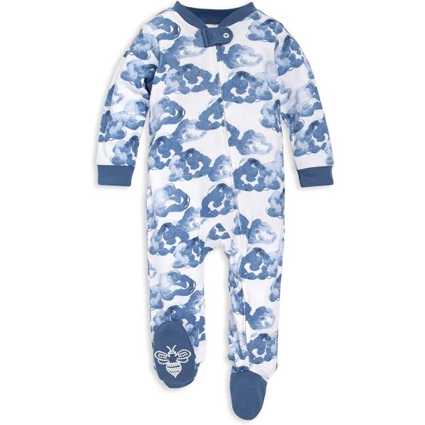 Burt's Bees Baby baby-boys Sleep and Play Pajamas, 100% Organic Cotton One-piece Romper Jumpsuit Zip Front Pjs