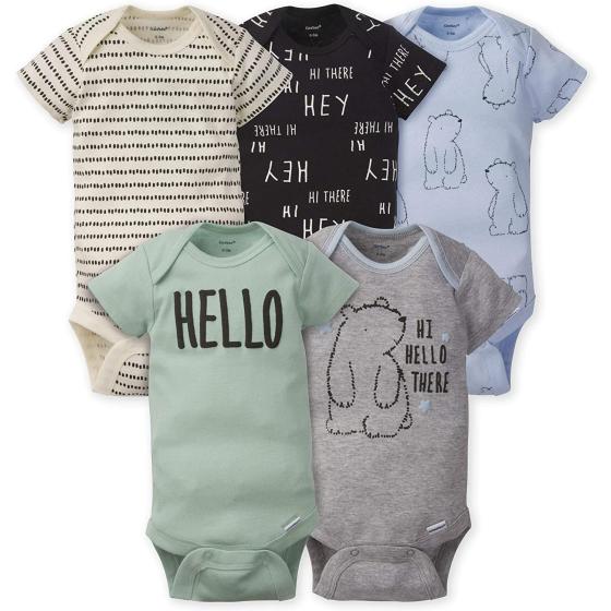 Gerber baby-boys 5-pack Short Sleeve Variety Onesies Bodysuits