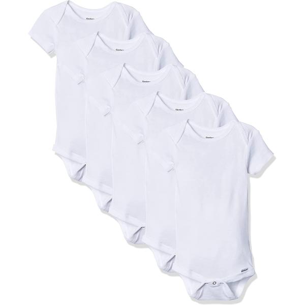 Gerber unisex-baby 5-pack Solid Onesies Bodysuits