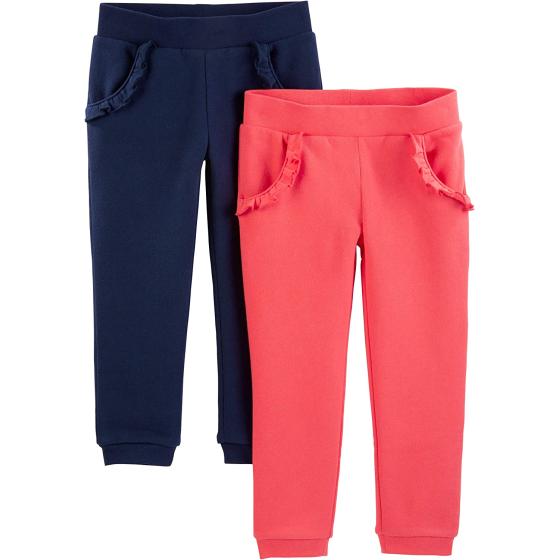 Simple Joys by Carter's Toddler Girls' Pull-On Fleece Pants, Pack of 2