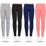 slaixiu 4 Pack Leggings for Girls Soft Comfortable Leggings for Kids in 3t to 12 Years Ankle Length Girls Printed Leggings