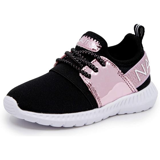 Nautica Kids Girls Metallic Fashion Sneaker Lace-Up Athletic Running Shoe I kappil I (Big Kid - Little Kid - Toddler)