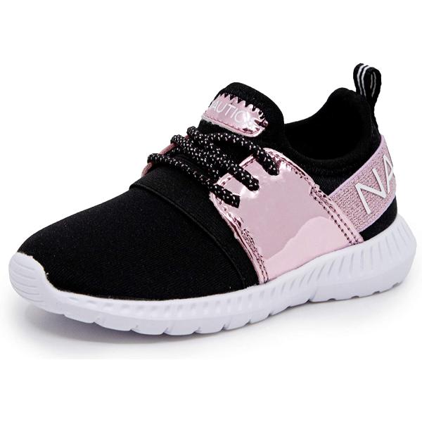Nautica Kids Girls Metallic Fashion Sneaker Lace-Up Athletic Running Shoe I kappil I (Big Kid - Little Kid - Toddler)